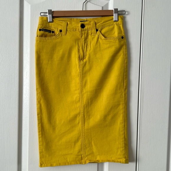 Dolce & Gabbana Yellow Jean Pencil Skirt - Picture 1 of 13